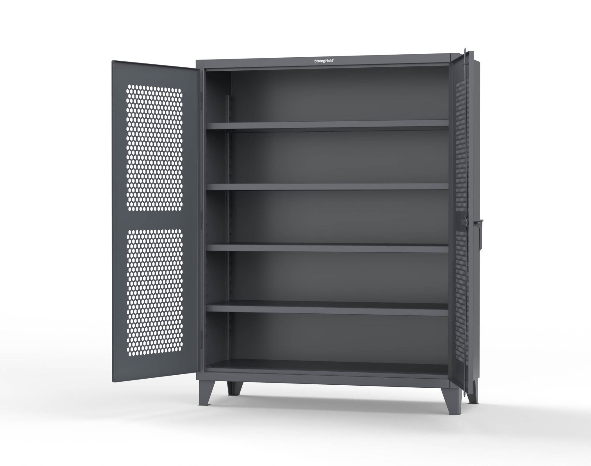 Extreme Duty 12 GA Cabinet with Ventilated (Hex) Doors - 60 In. W x 24 In. D x 78 In. H - 56-H-244-7024