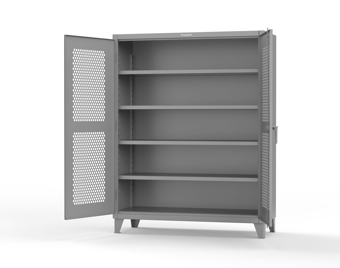 Extreme Duty 12 GA Cabinet with Ventilated (Hex) Doors - 60 In. W x 24 In. D x 78 In. H - 56-H-244-7037