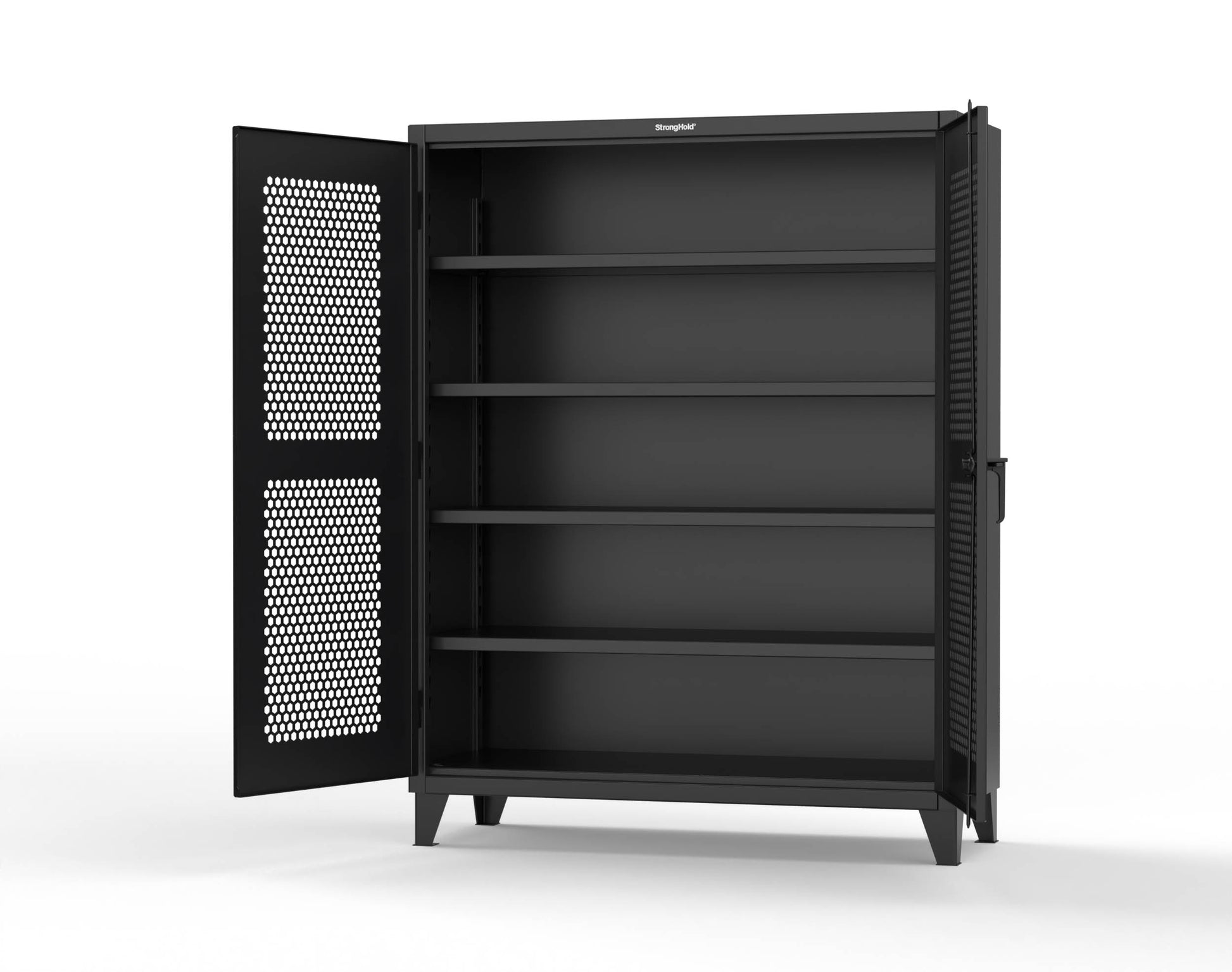Extreme Duty 12 GA Cabinet with Ventilated (Hex) Doors - 60 In. W x 24 In. D x 78 In. H - 56-H-244-9005