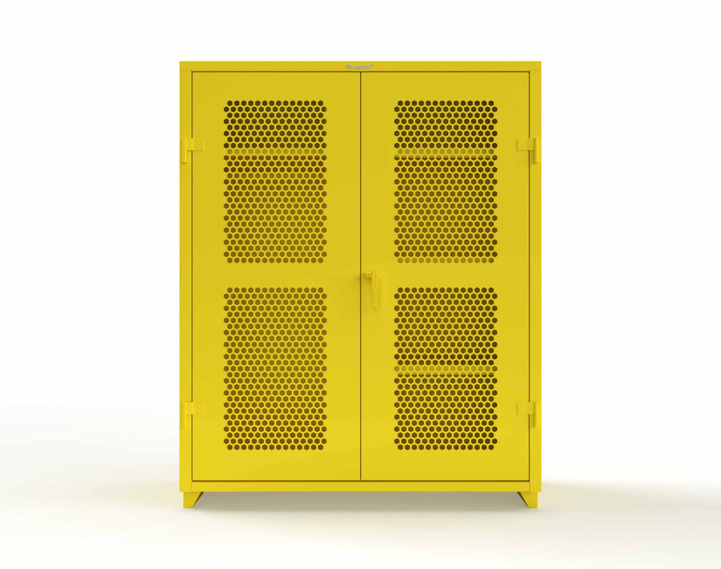 Extra Heavy Duty 14 GA Ventilated (Hex) Uniform Cabinet with 4 Shelves - 60 In. W x 24 In. D x 75 In. H - 56-H-W-244-L-1021