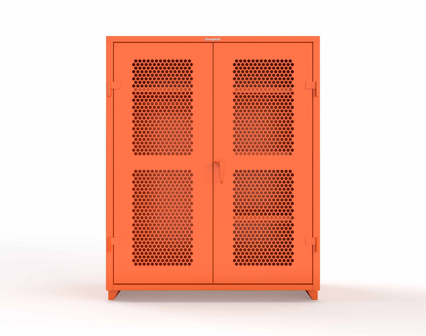 Extra Heavy Duty 14 GA Ventilated (Hex) Uniform Cabinet with 4 Shelves - 60 In. W x 24 In. D x 75 In. H - 56-H-W-244-L-2009