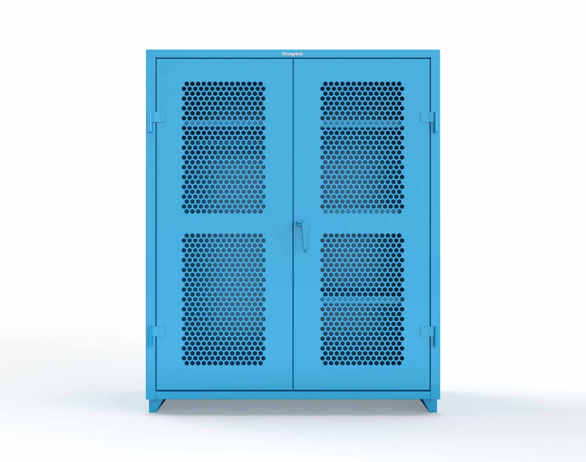 Extra Heavy Duty 14 GA Ventilated (Hex) Uniform Cabinet with 4 Shelves - 60 In. W x 24 In. D x 75 In. H - 56-H-W-244-L-5012