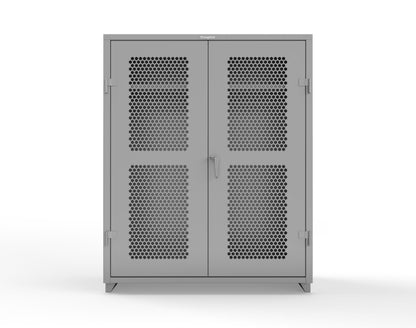 Extra Heavy Duty 14 GA Ventilated (Hex) Uniform Cabinet with Hanger Rod, 1 Shelf - 60 In. W x 24 In. D x 75 In. H - 56-H-WR-241-L-7037