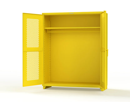 Extra Heavy Duty 14 GA Ventilated (Hex) Uniform Cabinet with Hanger Rod, 1 Shelf - 60 In. W x 24 In. D x 75 In. H - 56-H-WR-241-L-1021