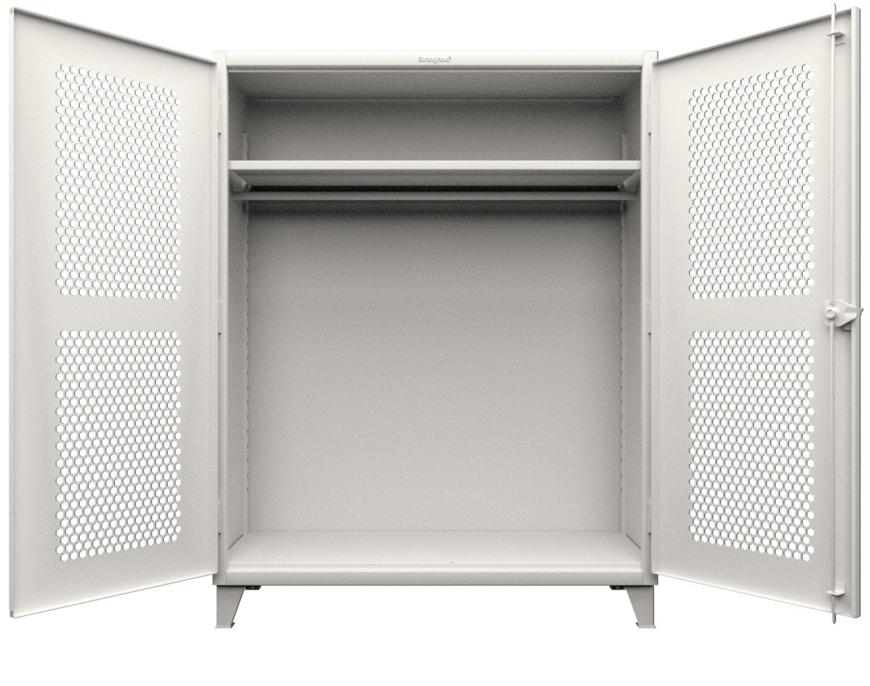 Extreme Duty 12 GA Ventilated (Hex) Uniform Cabinet with Hanger Rod, 1 Shelf - 60 In. W x 24 In. D x 78 In. H