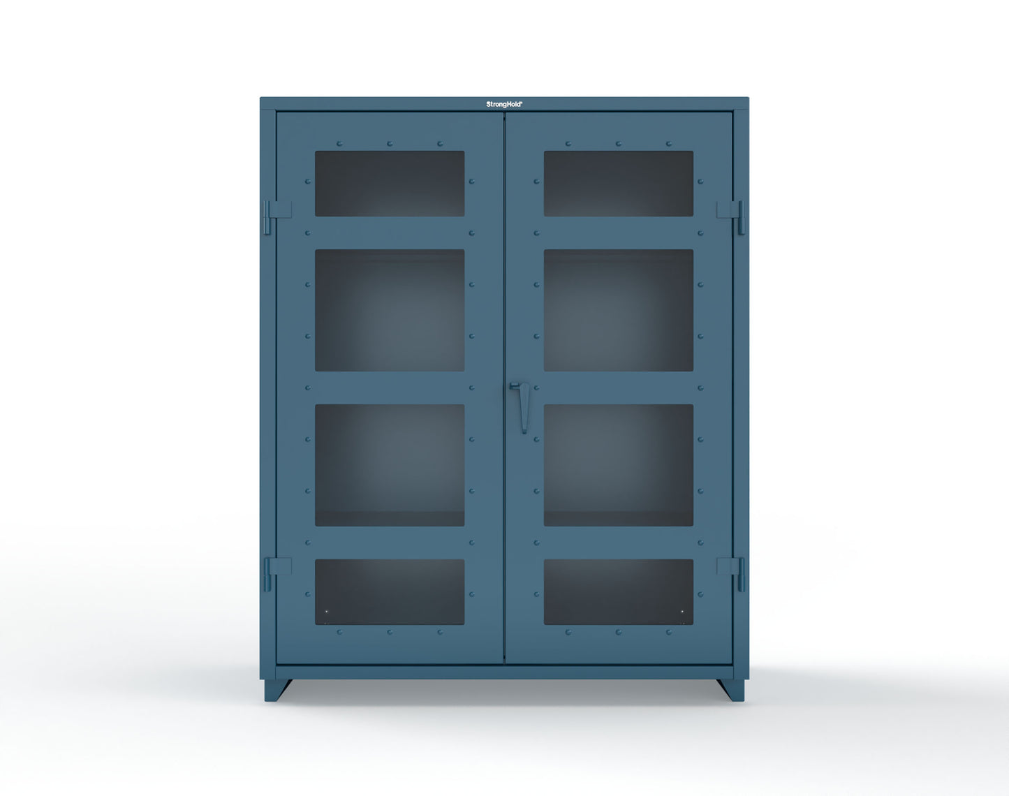Extra Heavy Duty 14 GA Clearview Cabinet with 3 Shelves - 60 In. W x 24 In. D x 75 In. H - 56-LD-243-L-5001