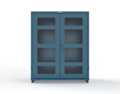 Extra Heavy Duty 14 GA Clearview Cabinet with 3 Shelves - 60 In. W x 24 In. D x 75 In. H - 56-LD-243-L-5001