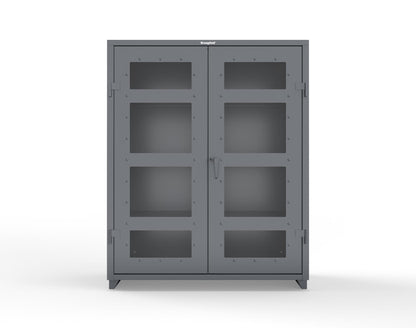 Extra Heavy Duty 14 GA Clearview Cabinet with 3 Shelves - 60 In. W x 24 In. D x 75 In. H - 56-LD-243-L-7024