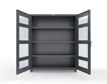 Extra Heavy Duty 14 GA Clearview Cabinet with 3 Shelves - 60 In. W x 24 In. D x 75 In. H - 56-LD-243-L-7024