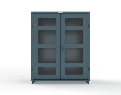 Extra Heavy Duty 14 GA Clearview Cabinet with 3 Shelves - 60 In. W x 24 In. D x 75 In. H - 56-LD-243-L-5001