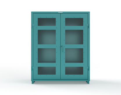 Extra Heavy Duty 14 GA Clearview Cabinet with 3 Shelves - 60 In. W x 24 In. D x 75 In. H - 56-LD-243-L-5021