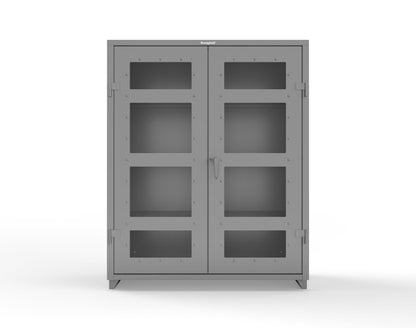 Extra Heavy Duty 14 GA Clearview Cabinet with 3 Shelves - 60 In. W x 24 In. D x 75 In. H - 56-LD-243-L-7037