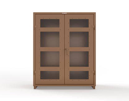 Extra Heavy Duty 14 GA Clearview Cabinet with 3 Shelves - 60 In. W x 24 In. D x 75 In. H - 56-LD-243-L-8008