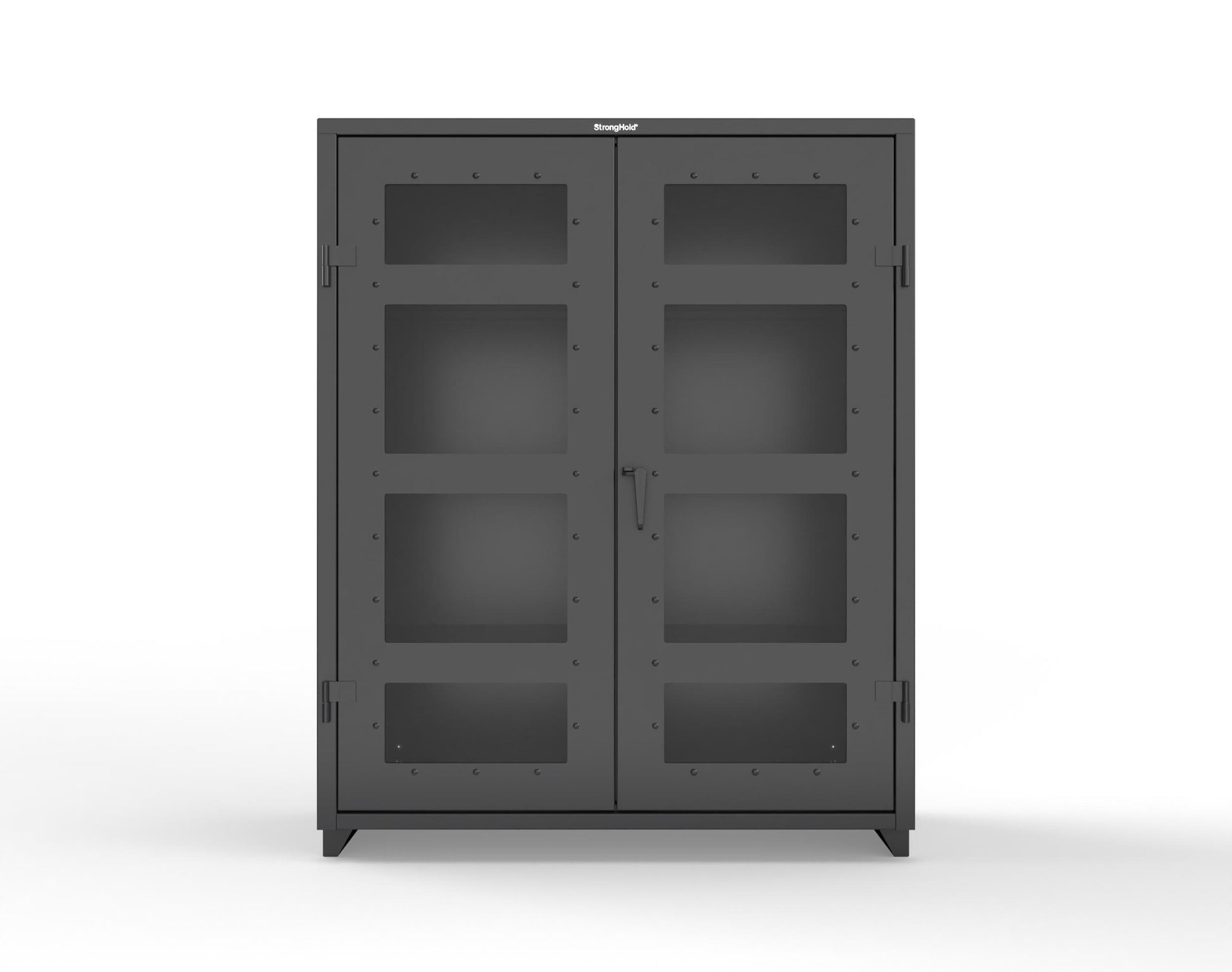 Extra Heavy Duty 14 GA Clearview Cabinet with 3 Shelves - 60 In. W x 24 In. D x 75 In. H - 56-LD-243-L-9005