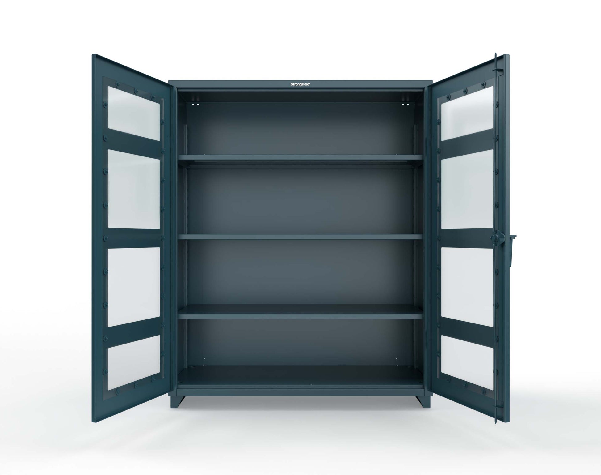 Extra Heavy Duty 14 GA Clearview Cabinet with 3 Shelves - 60 In. W x 24 In. D x 75 In. H - 56-LD-243-L-5001