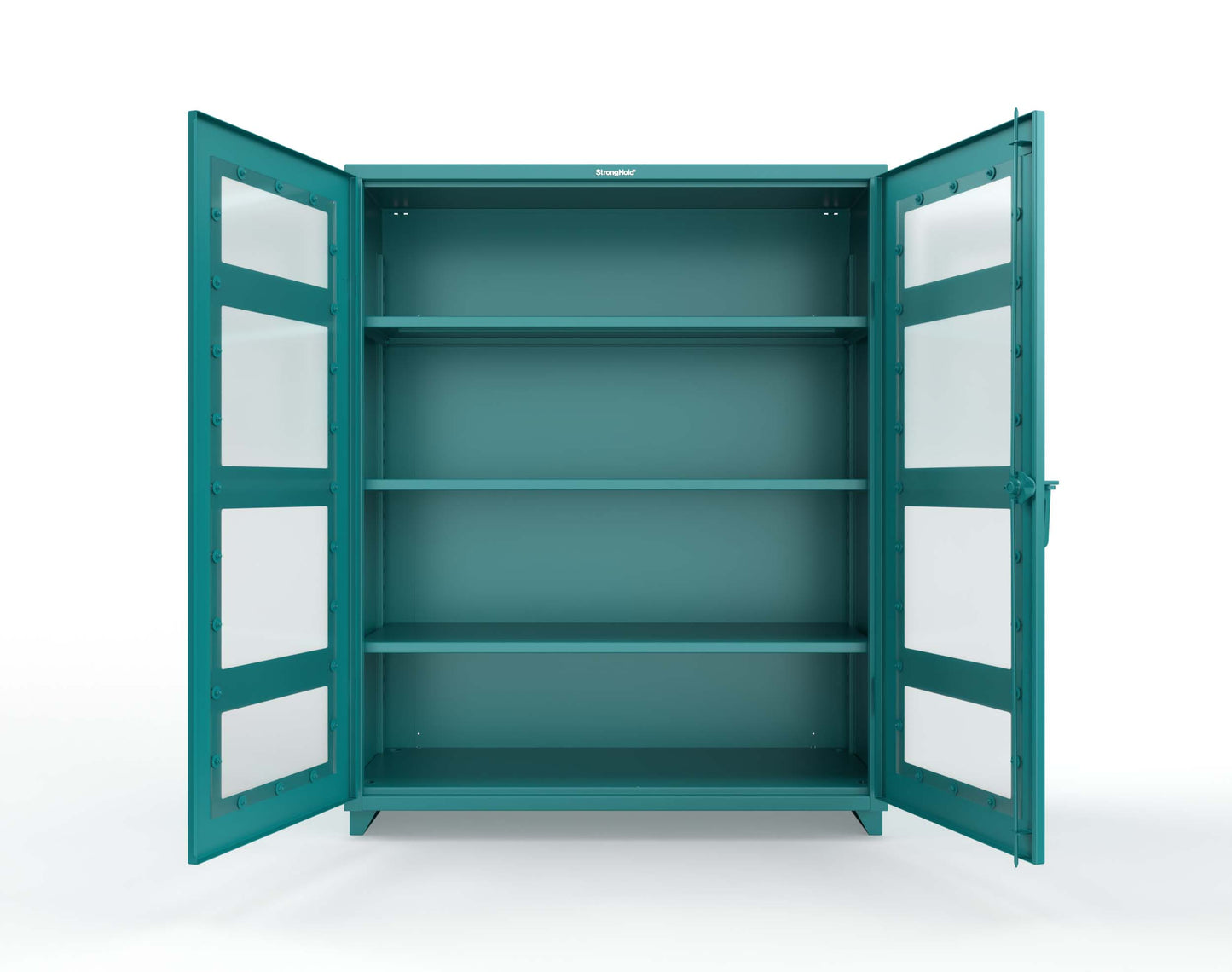 Extra Heavy Duty 14 GA Clearview Cabinet with 3 Shelves - 60 In. W x 24 In. D x 75 In. H - 56-LD-243-L-5021