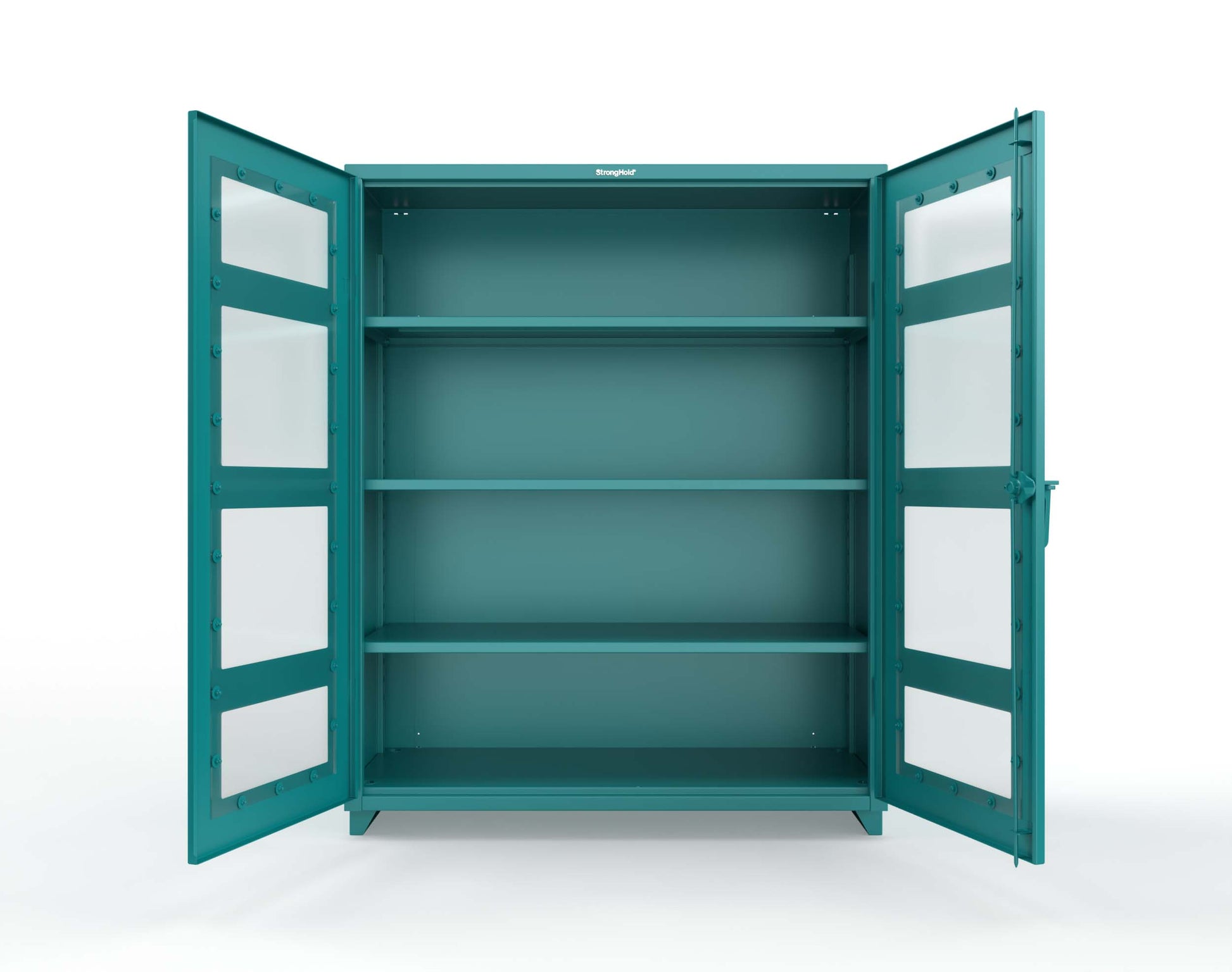 Extra Heavy Duty 14 GA Clearview Cabinet with 3 Shelves - 60 In. W x 24 In. D x 75 In. H - 56-LD-243-L-5021