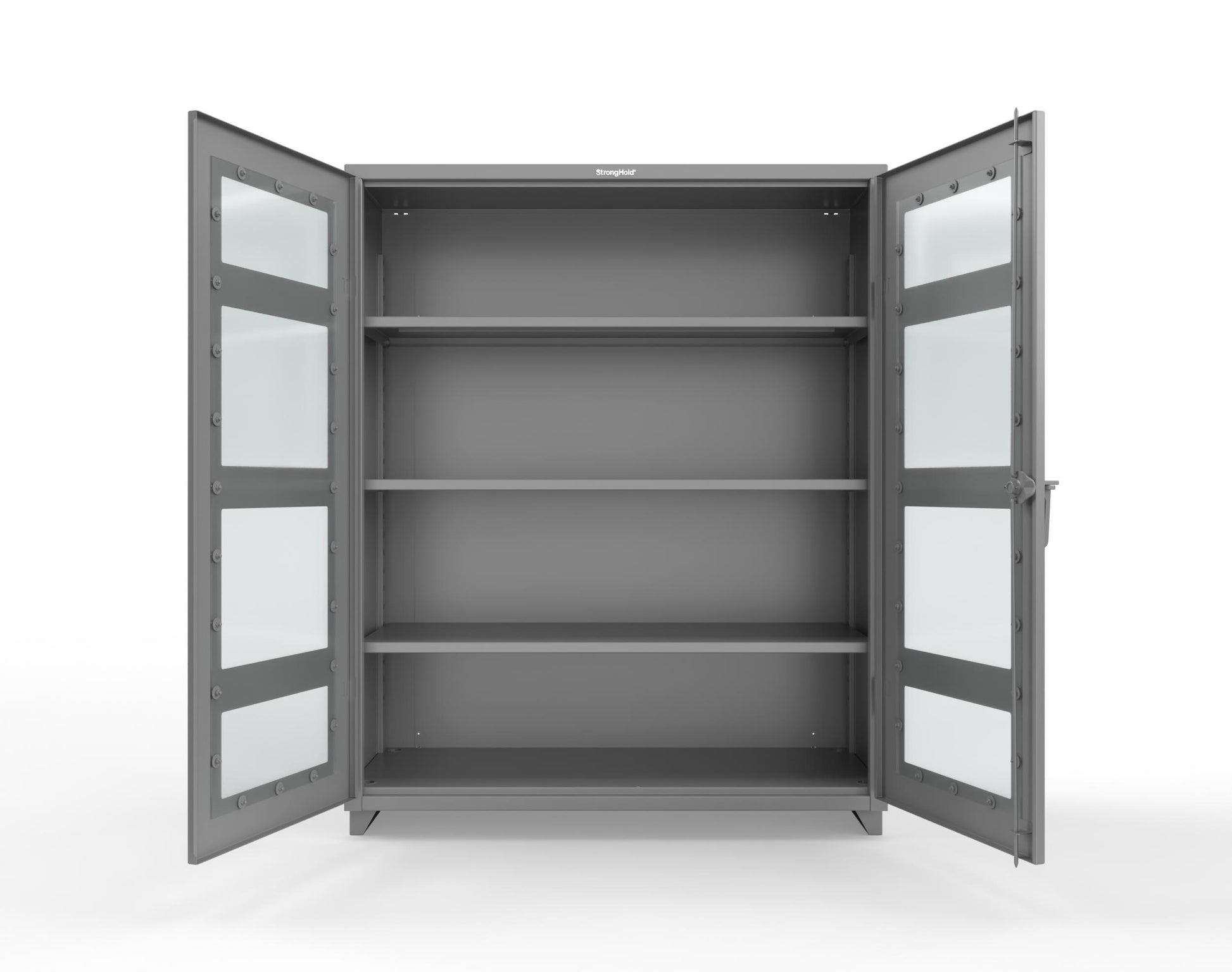 Extra Heavy Duty 14 GA Clearview Cabinet with 3 Shelves - 60 In. W x 24 In. D x 75 In. H - 56-LD-243-L-7037