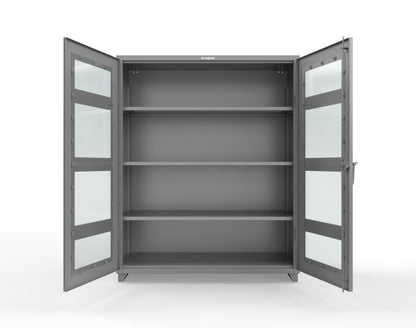 Extra Heavy Duty 14 GA Clearview Cabinet with 3 Shelves - 60 In. W x 24 In. D x 75 In. H - 56-LD-243-L-7037