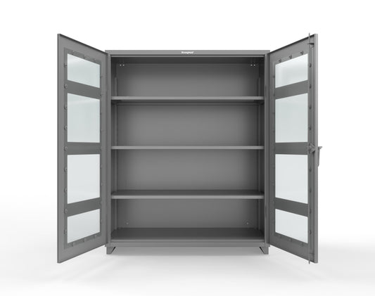 Extra Heavy Duty 14 GA Clearview Cabinet with 3 Shelves - 60 In. W x 24 In. D x 75 In. H - 56-LD-243-L-7037