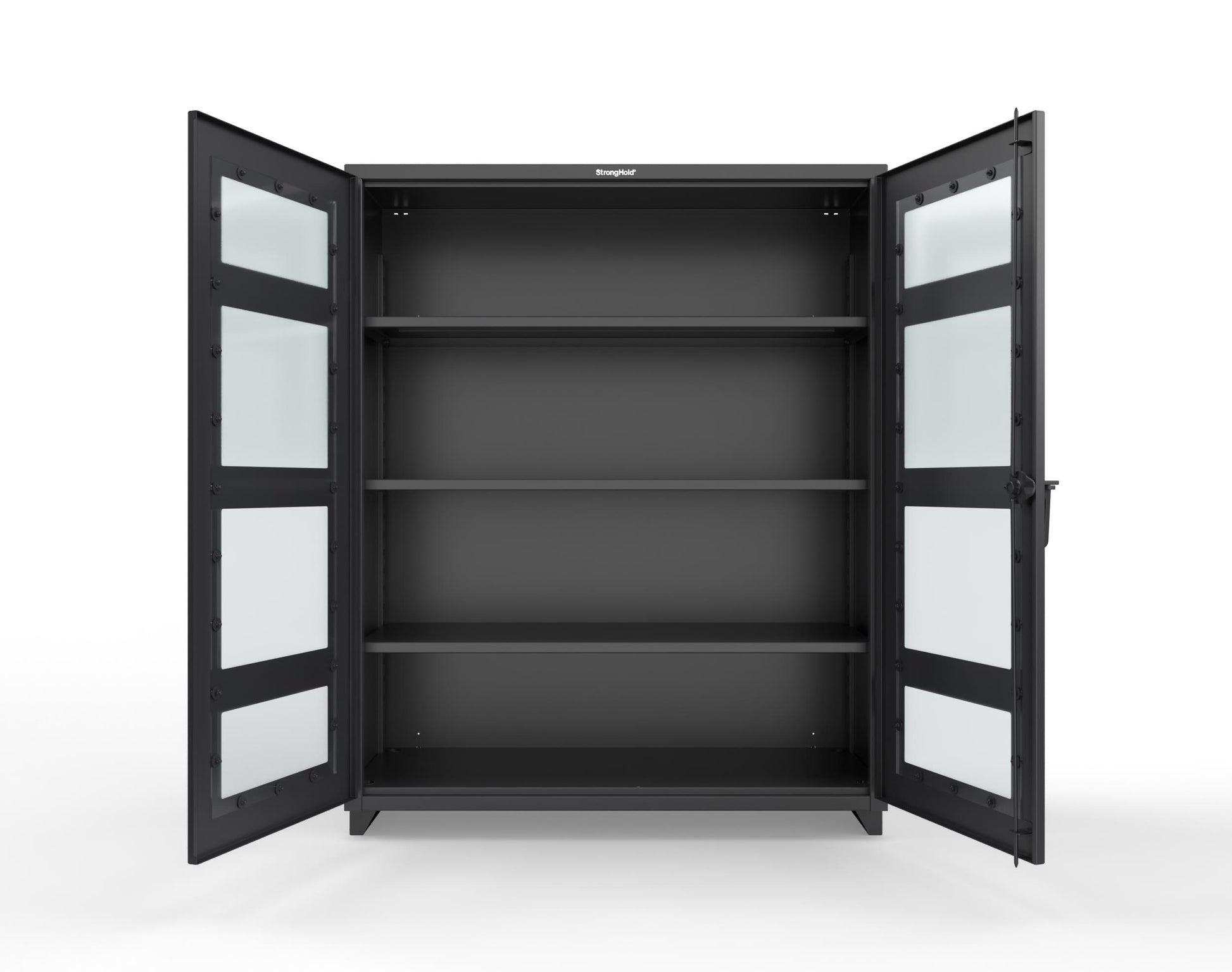 Extra Heavy Duty 14 GA Clearview Cabinet with 3 Shelves - 60 In. W x 24 In. D x 75 In. H - 56-LD-243-L-9005