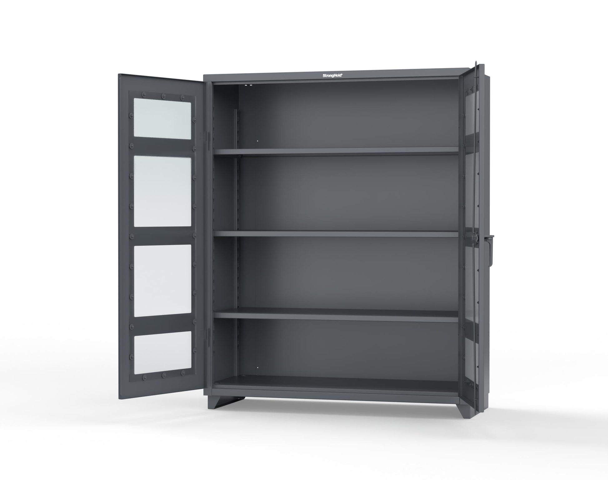 Extra Heavy Duty 14 GA Clearview Cabinet with 3 Shelves - 60 In. W x 24 In. D x 75 In. H - 56-LD-243-L-7024