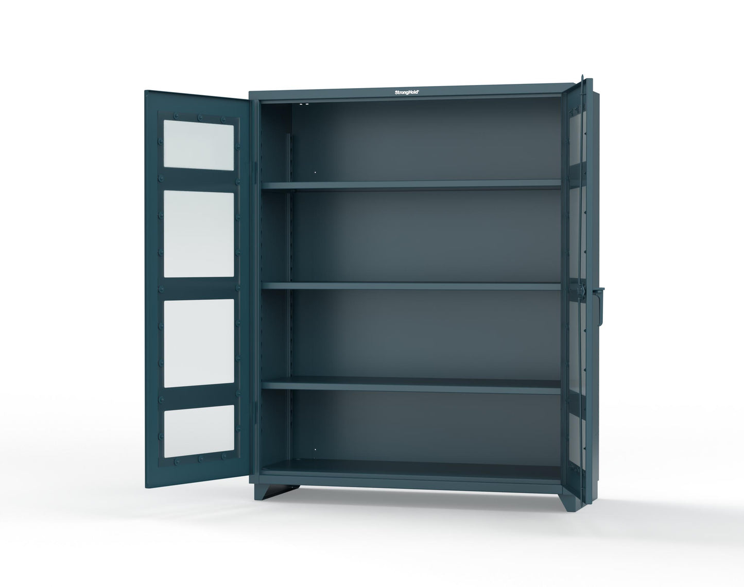 Extra Heavy Duty 14 GA Clearview Cabinet with 3 Shelves - 60 In. W x 24 In. D x 75 In. H - 56-LD-243-L-5001