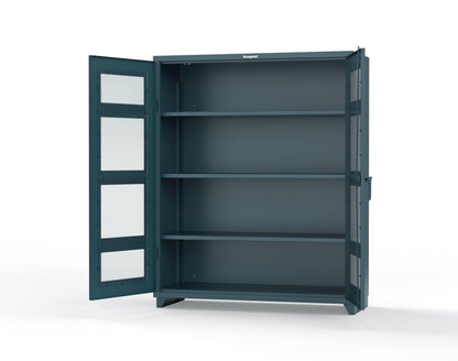 Extra Heavy Duty 14 GA Clearview Cabinet with 3 Shelves - 60 In. W x 24 In. D x 75 In. H - 56-LD-243-L-5001