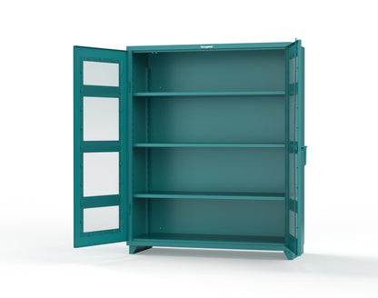 Extra Heavy Duty 14 GA Clearview Cabinet with 3 Shelves - 60 In. W x 24 In. D x 75 In. H - 56-LD-243-L-5021