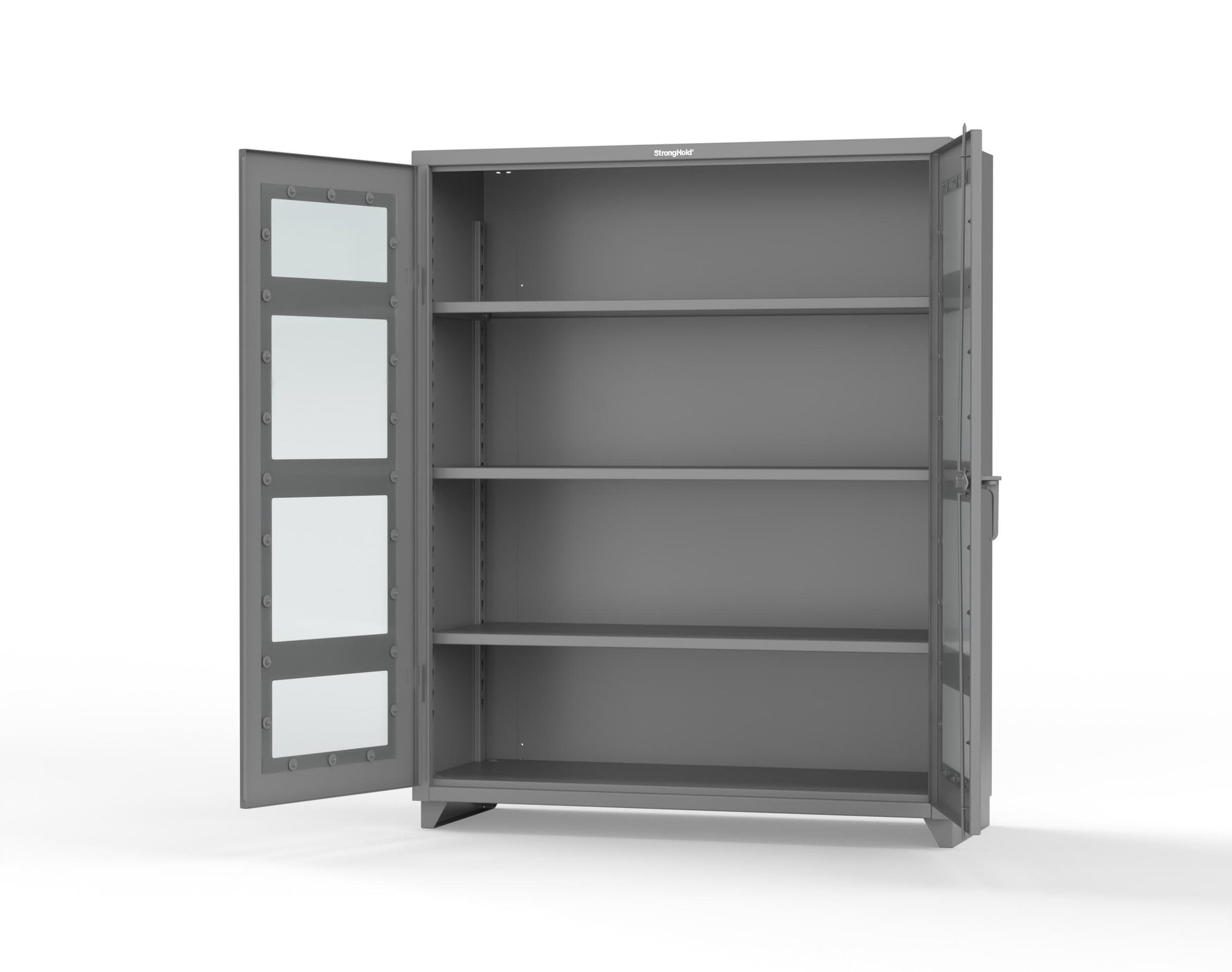 Extra Heavy Duty 14 GA Clearview Cabinet with 3 Shelves - 60 In. W x 24 In. D x 75 In. H - 56-LD-243-L-7037