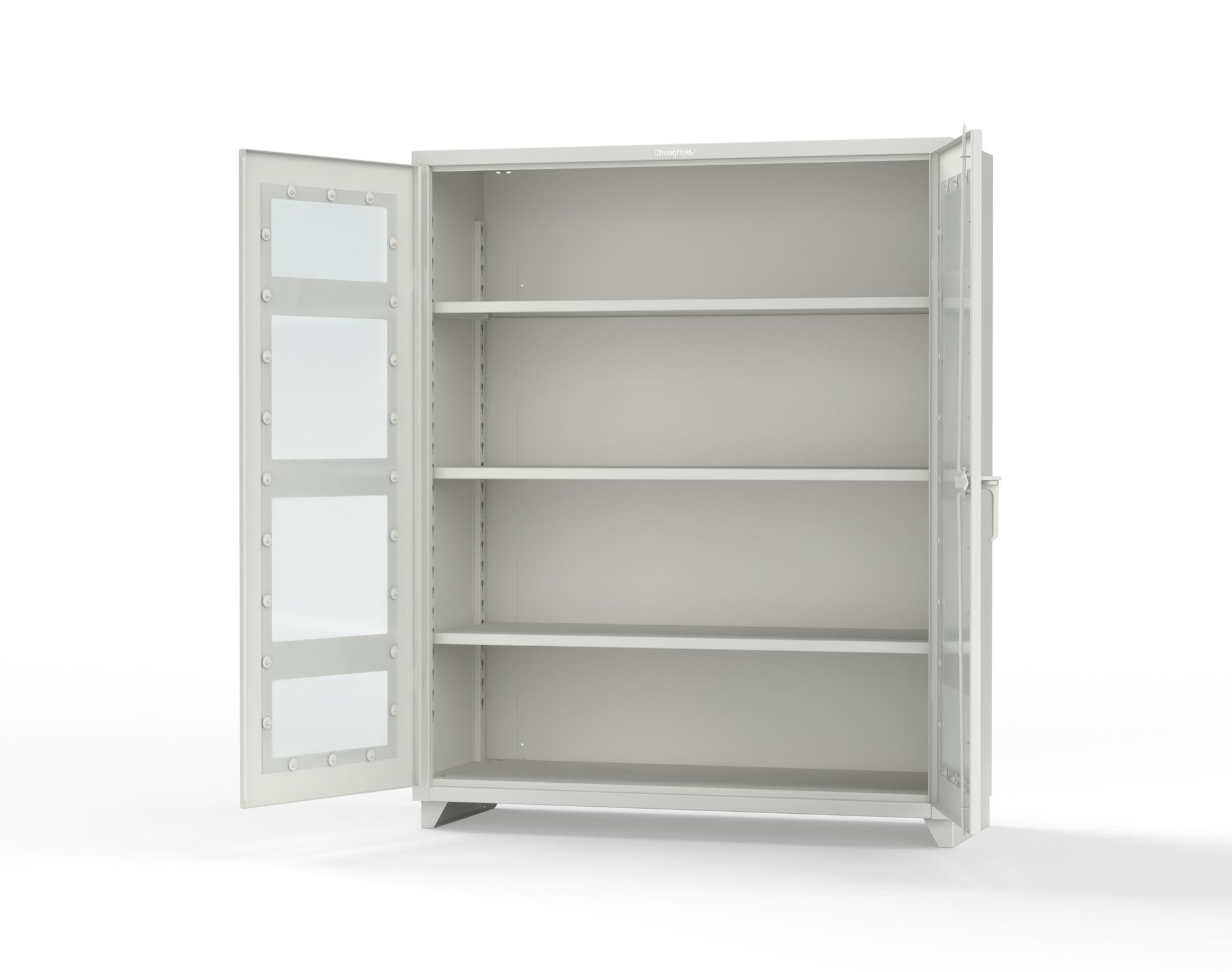 Extra Heavy Duty 14 GA Clearview Cabinet with 3 Shelves - 60 In. W x 24 In. D x 75 In. H - 56-LD-243-L-9003