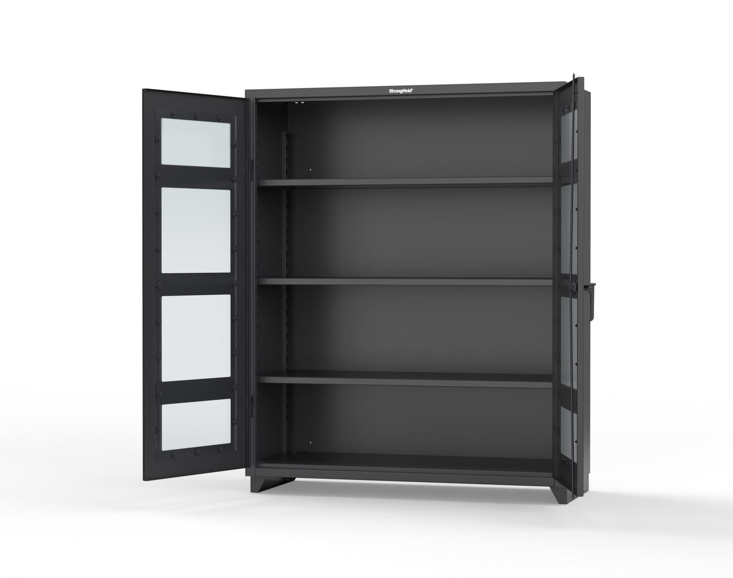 Extra Heavy Duty 14 GA Clearview Cabinet with 3 Shelves - 60 In. W x 24 In. D x 75 In. H - 56-LD-243-L-9005