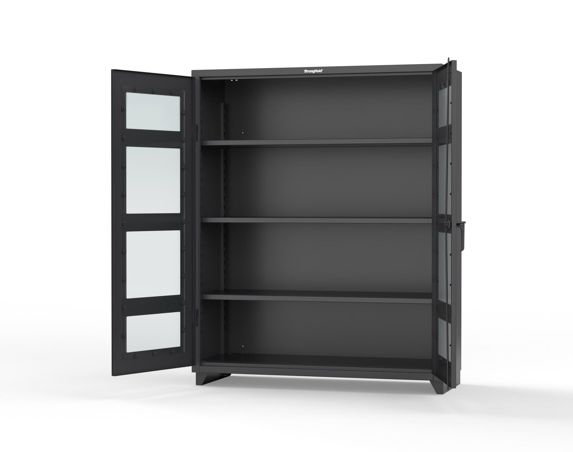 Extra Heavy Duty 14 GA Clearview Cabinet with 3 Shelves - 60 In. W x 24 In. D x 75 In. H - 56-LD-243-L-9005