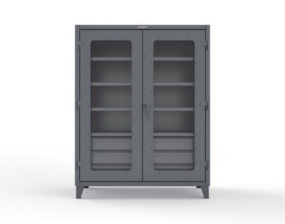 Extreme Duty 12 GA Clear View Cabinet with 6 Half-Width Drawers, 4 Shelves - 60 In. W x 24 In. D x 78 In. H - 56-LD-244-6.5DB-7024