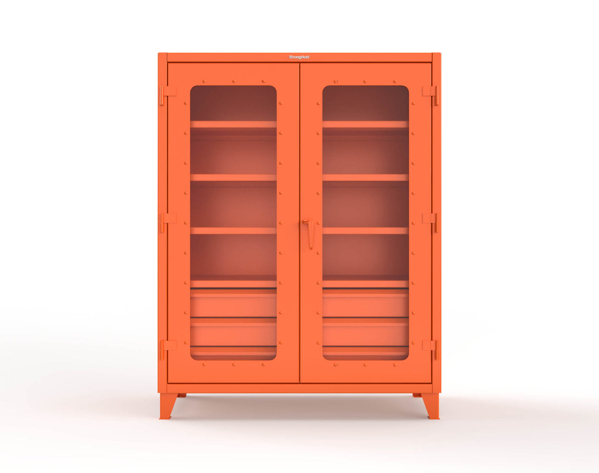 Extreme Duty 12 GA Clear View Cabinet with 6 Half-Width Drawers, 4 Shelves - 60 In. W x 24 In. D x 78 In. H - 56-LD-244-6.5DB-2004
