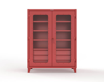 Extreme Duty 12 GA Clear View Cabinet with 6 Half-Width Drawers, 4 Shelves - 60 In. W x 24 In. D x 78 In. H - 56-LD-244-6.5DB-3001