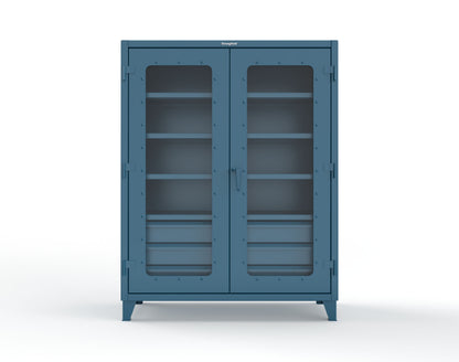 Extreme Duty 12 GA Clear View Cabinet with 6 Half-Width Drawers, 4 Shelves - 60 In. W x 24 In. D x 78 In. H - 56-LD-244-6.5DB-5010