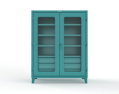 Extreme Duty 12 GA Clear View Cabinet with 6 Half-Width Drawers, 4 Shelves - 60 In. W x 24 In. D x 78 In. H - 56-LD-244-6.5DB-5021