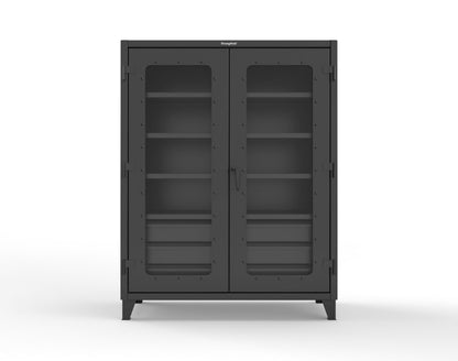Extreme Duty 12 GA Clear View Cabinet with 6 Half-Width Drawers, 4 Shelves - 60 In. W x 24 In. D x 78 In. H - 56-LD-244-6.5DB-9005