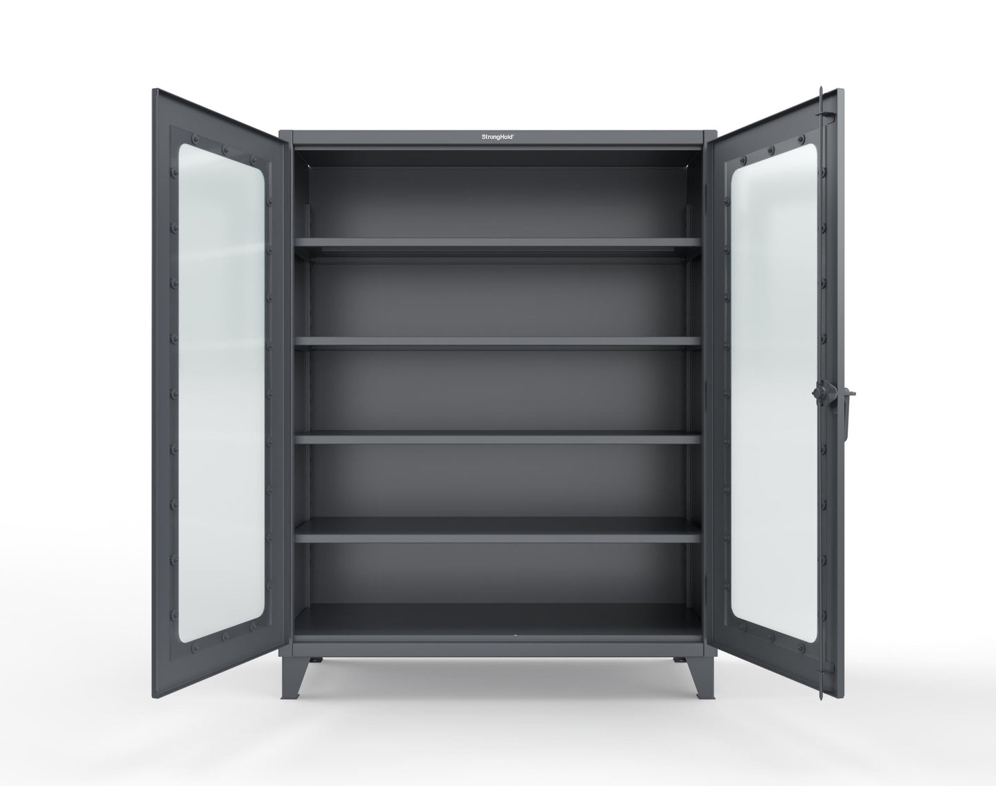 Extreme Duty 12 GA Clearview Cabinet with 4 Shelves - 60 In. W x 24 In. D x 78 In. H - 56-LD-244-7024