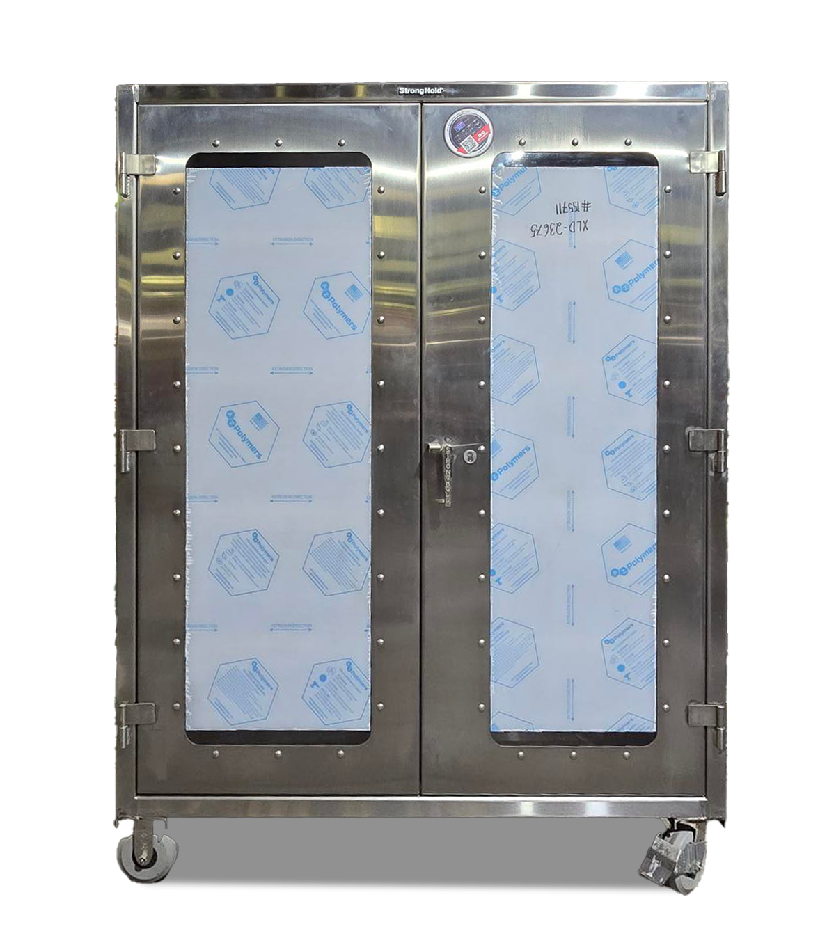 Extreme Duty 12 GA Stainless Steel Mobile Medical Cabinet with Cylinder Lock, 4 Shelves - 60 In. W x 30 In. D x 80 In. H - Outlet