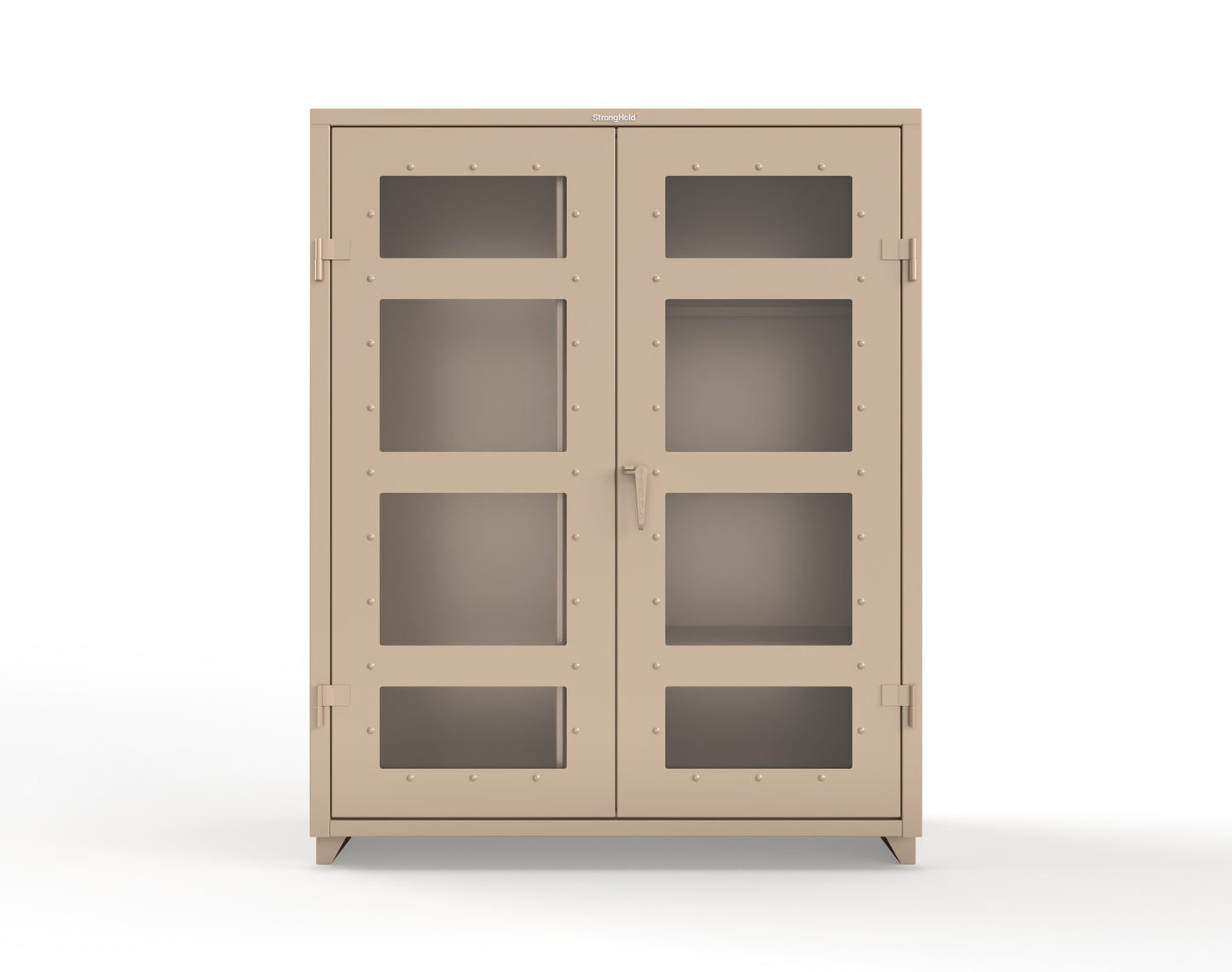 Extra Heavy Duty 14 GA Clear View Janitorial Cabinet with 3 Shelves - 60 In. W x 24 In. D x 75 In. H - 56-LD-BC-243-L-1019