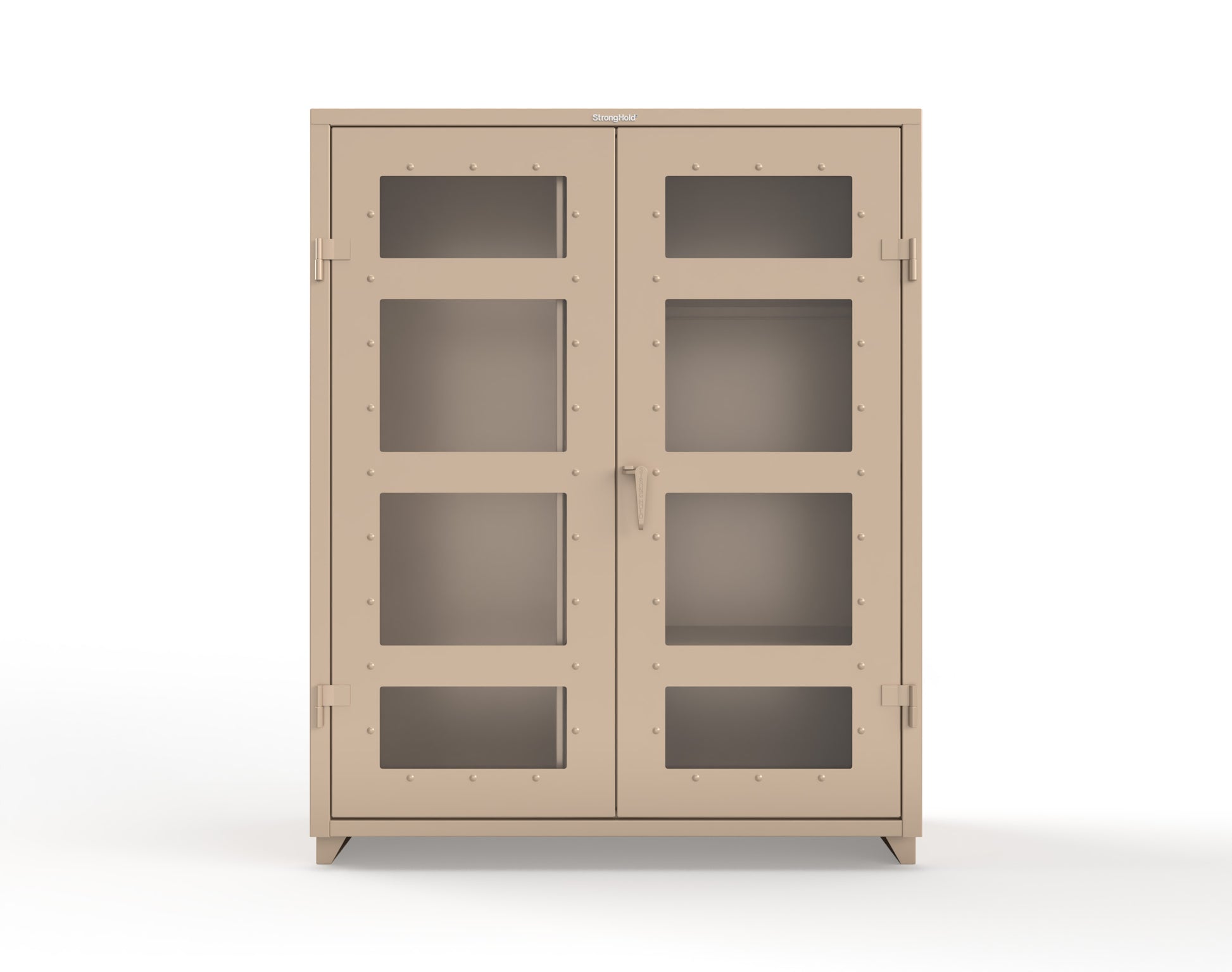 Extra Heavy Duty 14 GA Clear View Janitorial Cabinet with 3 Shelves - 60 In. W x 24 In. D x 75 In. H - 56-LD-BC-243-L-1019