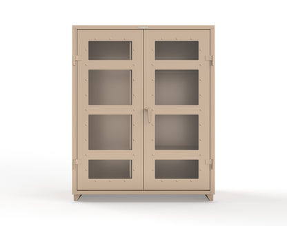Extra Heavy Duty 14 GA Clear View Janitorial Cabinet with 3 Shelves - 60 In. W x 24 In. D x 75 In. H - 56-LD-BC-243-L-1019
