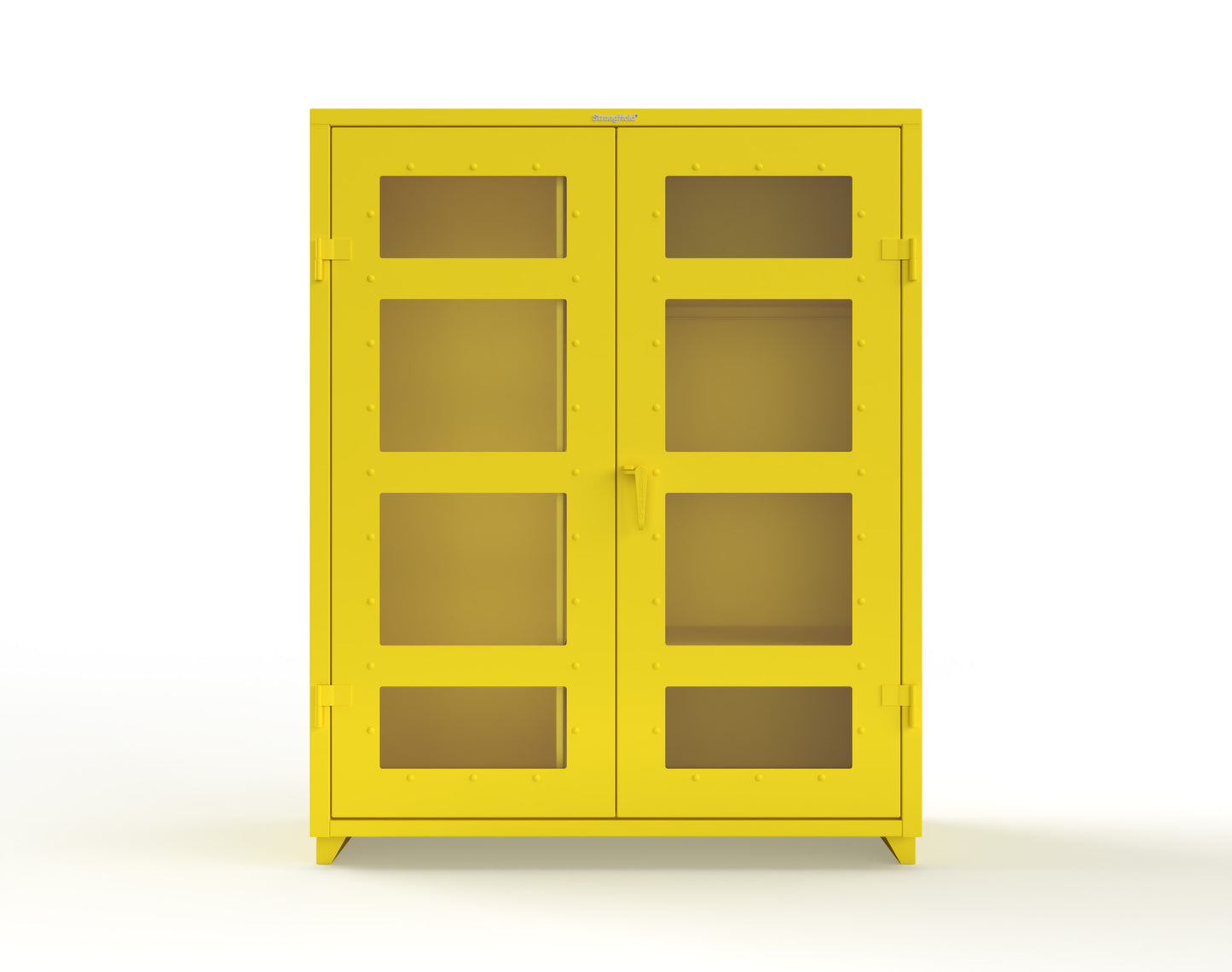 Extra Heavy Duty 14 GA Clear View Janitorial Cabinet with 3 Shelves - 60 In. W x 24 In. D x 75 In. H - 56-LD-BC-243-L-1021
