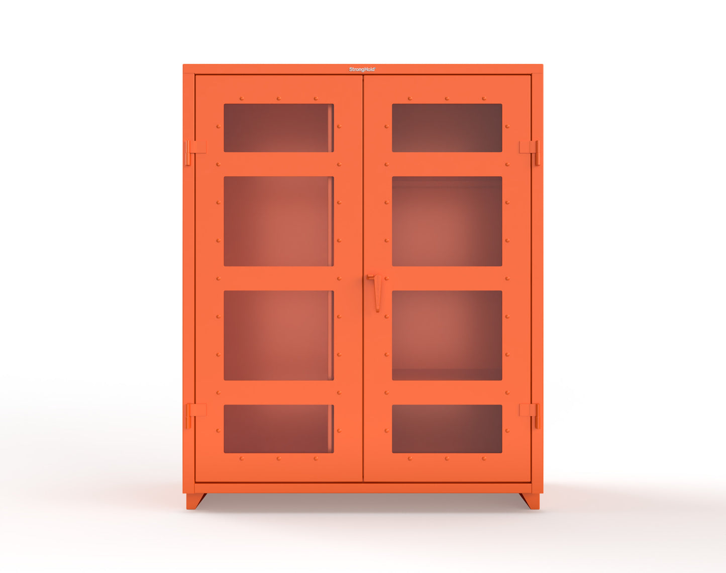 Extra Heavy Duty 14 GA Clear View Janitorial Cabinet with 3 Shelves - 60 In. W x 24 In. D x 75 In. H - 56-LD-BC-243-L-2009