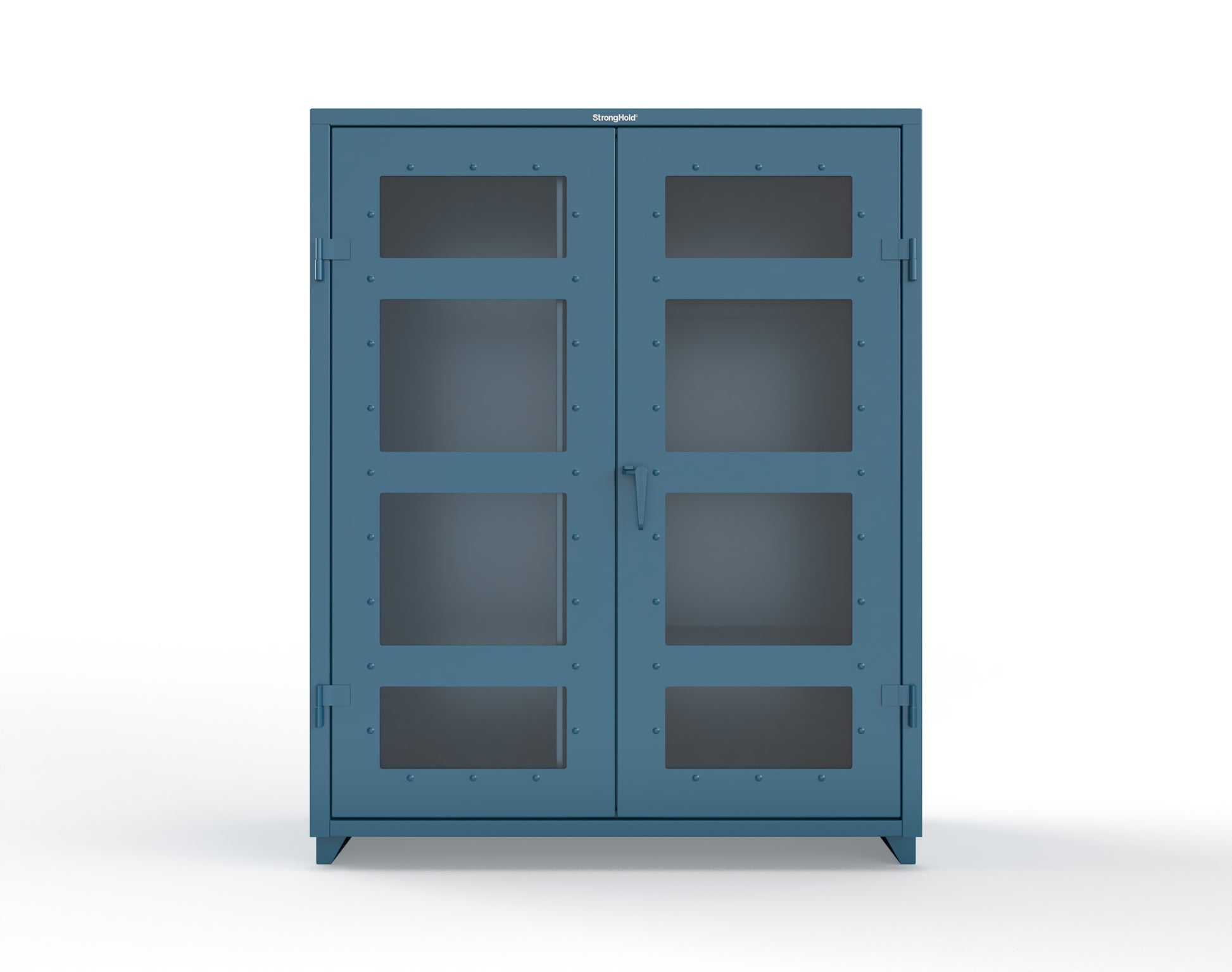 Extra Heavy Duty 14 GA Clear View Janitorial Cabinet with 3 Shelves - 60 In. W x 24 In. D x 75 In. H - 56-LD-BC-243-L-5001