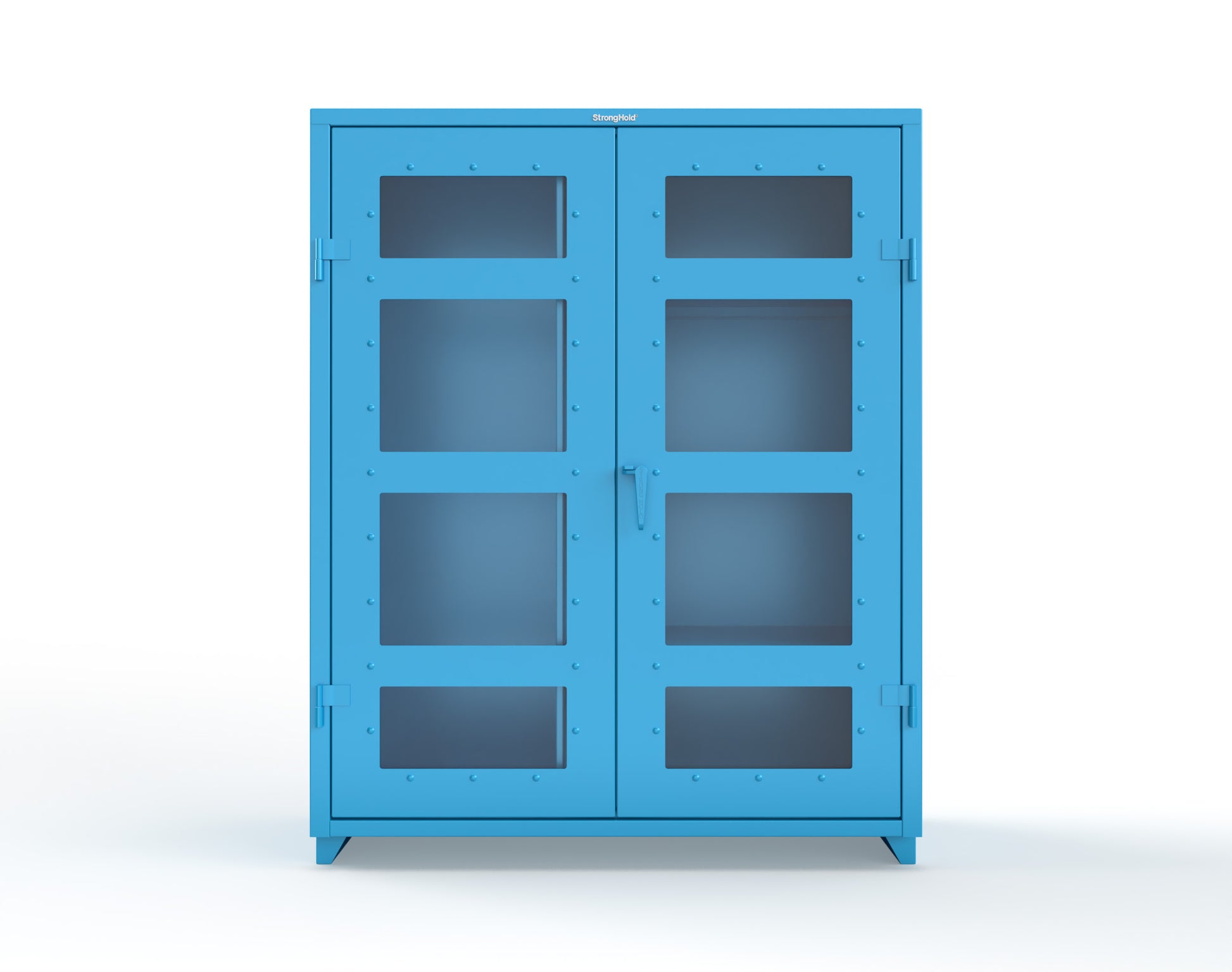 Extra Heavy Duty 14 GA Clear View Janitorial Cabinet with 3 Shelves - 60 In. W x 24 In. D x 75 In. H - 56-LD-BC-243-L-5012