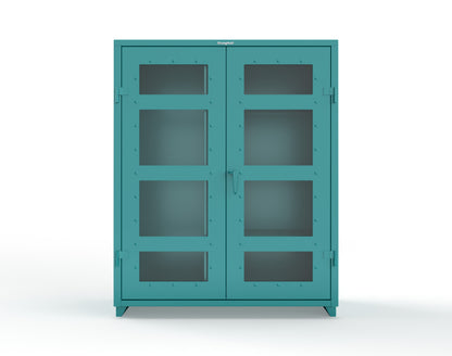 Extra Heavy Duty 14 GA Clear View Janitorial Cabinet with 3 Shelves - 60 In. W x 24 In. D x 75 In. H - 56-LD-BC-243-L-5021