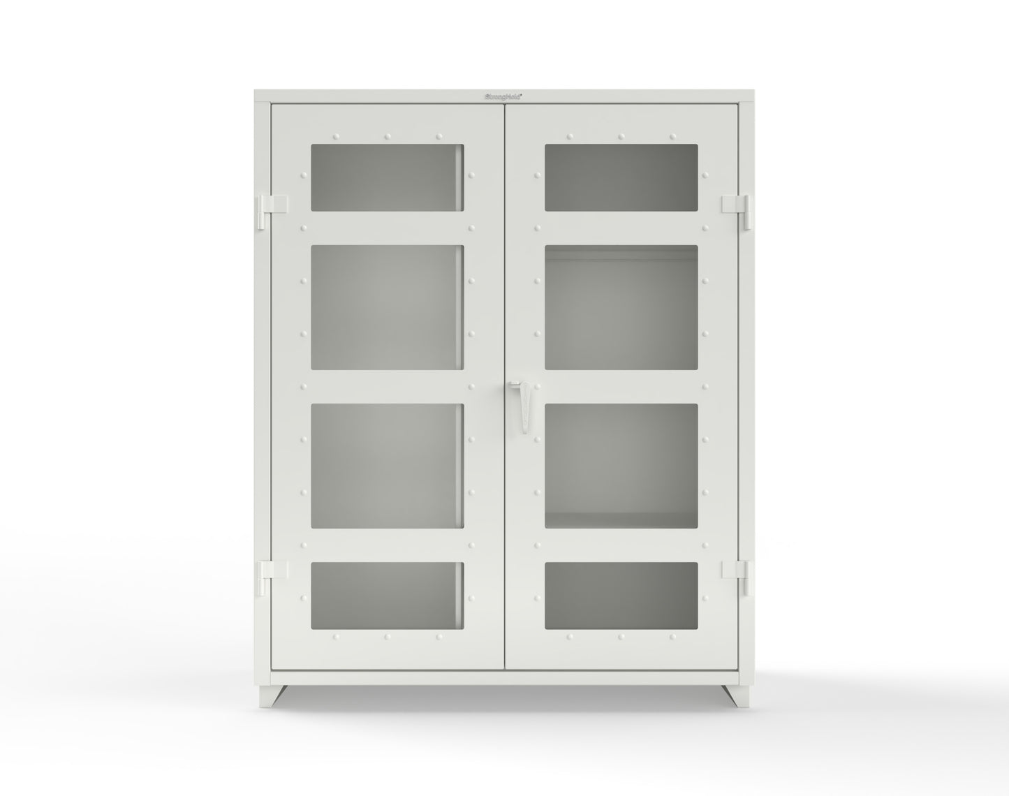 Extra Heavy Duty 14 GA Clear View Janitorial Cabinet with 3 Shelves - 60 In. W x 24 In. D x 75 In. H - 56-LD-BC-243-L-9003